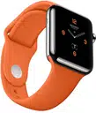Apple Watch Série 9 Hermès 41mm (GPS + Cellular) bracelet silicone Oranžová Hermès – fotka 2 z 5